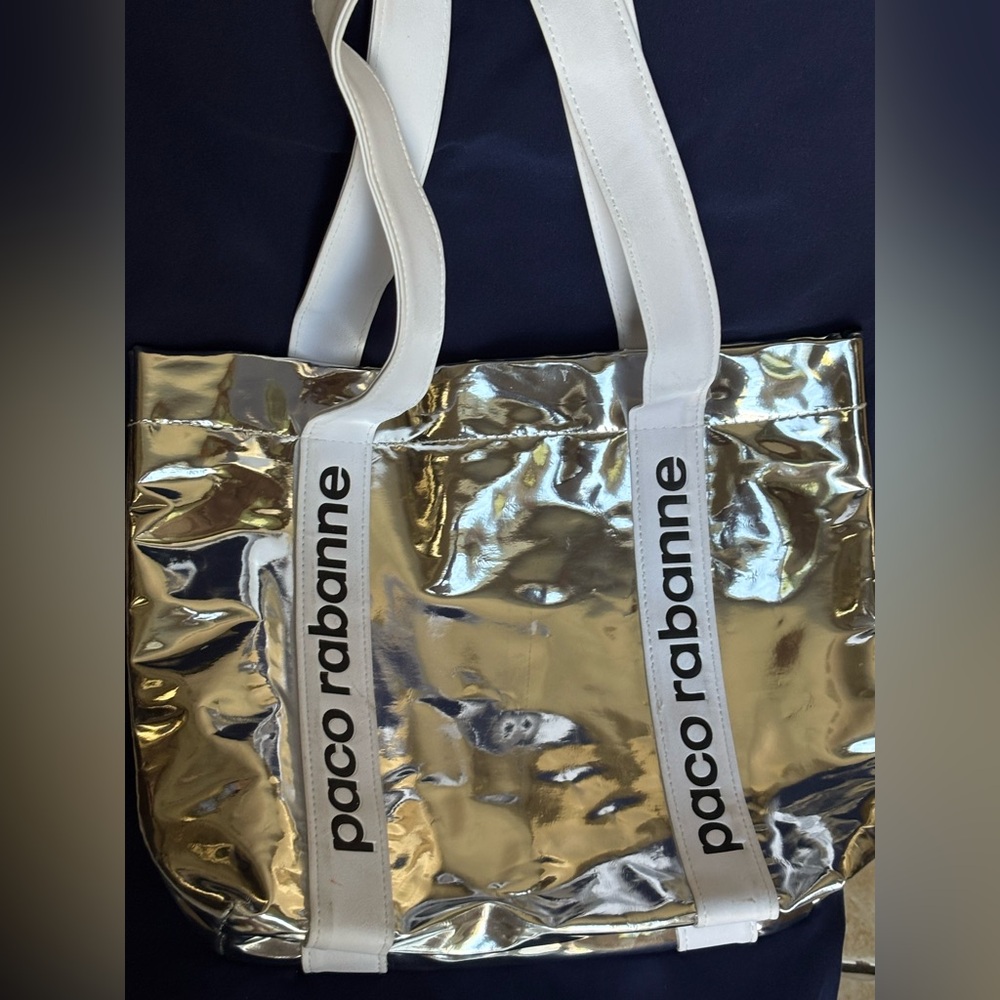 Paco Rabanne Silver and White Futuristic Tote